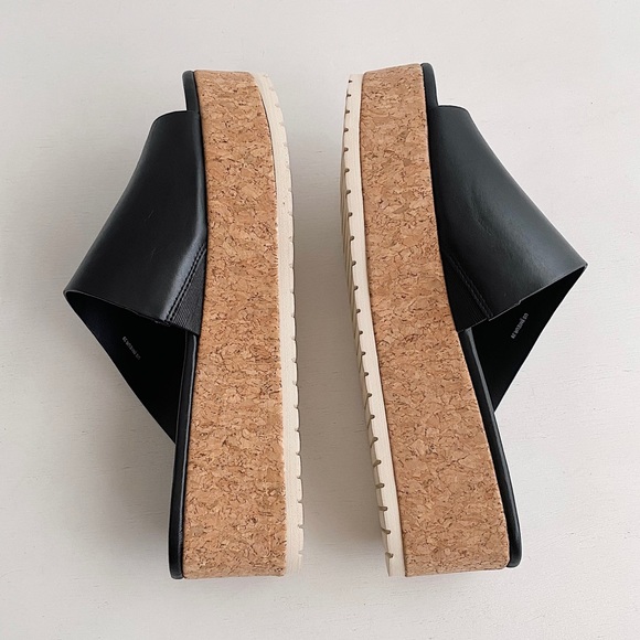 ✨New VINCE James B Leather Platform Slide Sandals 9M - Picture 5 of 10